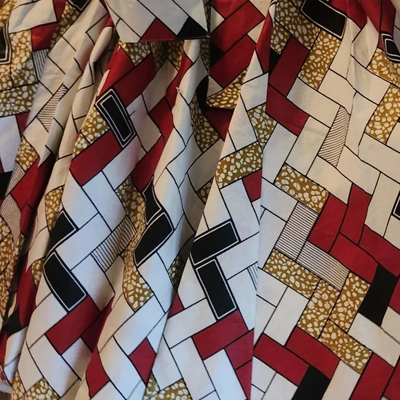 African Geometric print Skirt With BELT And SCARF! - Picture 3 of 7